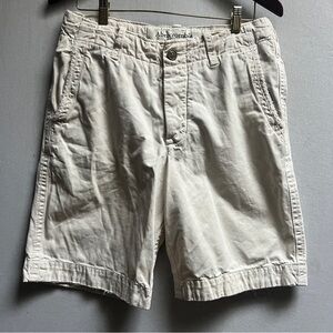 Abercrombie & Fitch Cream Utility Cargo Shorts Size 30 Distressed
